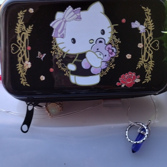 Hello Kitty Black Floral Cosmetic Bag - Picture 1 of 3